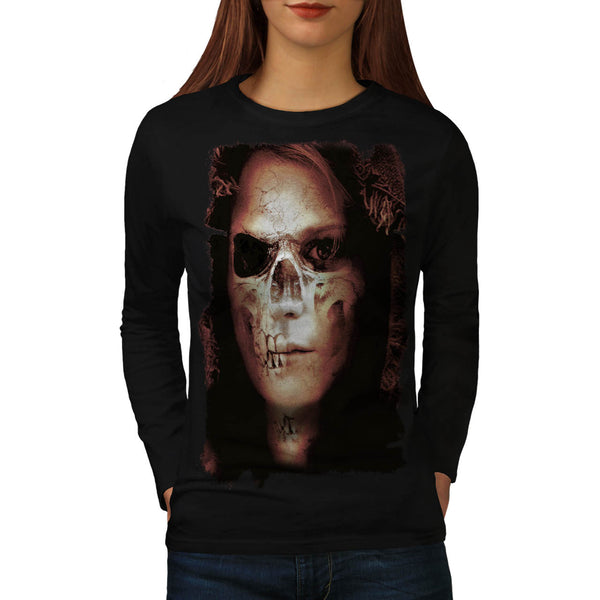 Skull Head Angel Eye Womens Long Sleeve T-Shirt