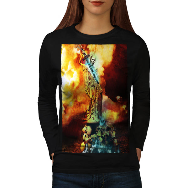 Skull Warrior Slayer Womens Long Sleeve T-Shirt