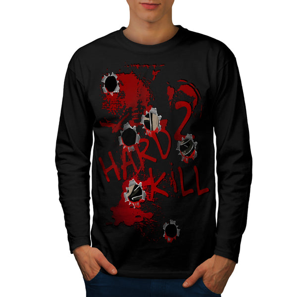Bullet Hole Blood Mens Long Sleeve T-Shirt