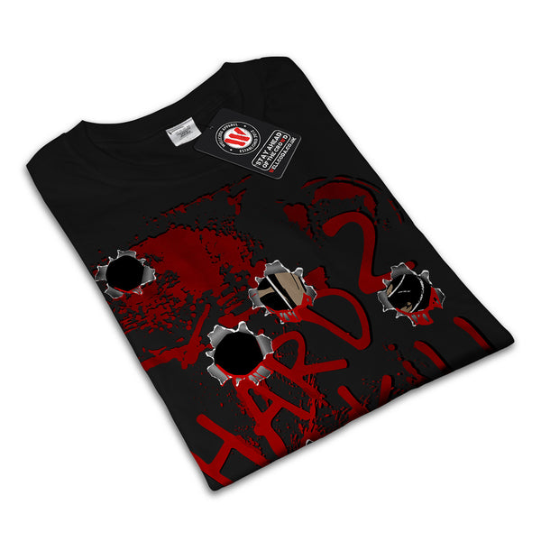 Bullet Hole Blood Mens T-Shirt