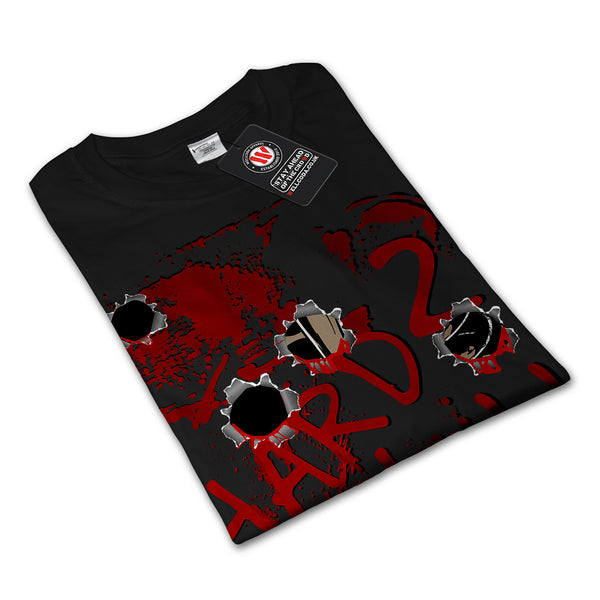 Bullet Hole Blood Mens Long Sleeve T-Shirt