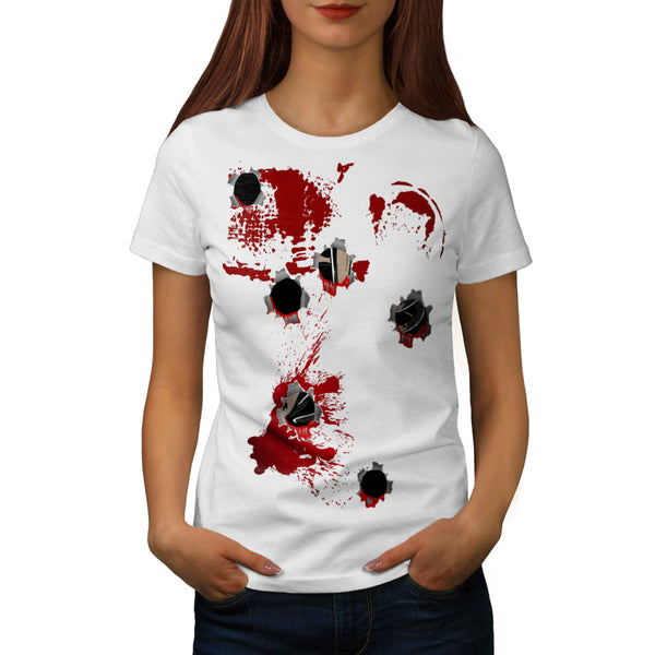 Bullet Hole Blood Womens T-Shirt