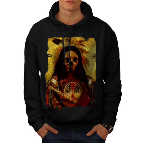Skull Indian Soldier Mens Hoodie