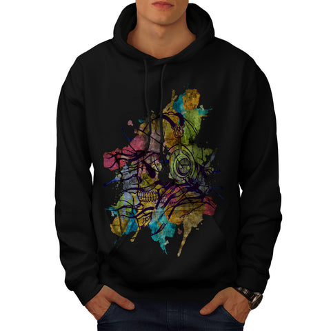 Skeleton Music Head Mens Hoodie