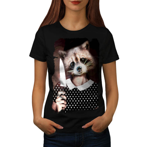 Raccoon Girl Sweet Womens T-Shirt