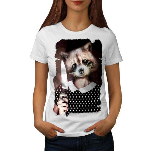 Raccoon Girl Sweet Womens T-Shirt