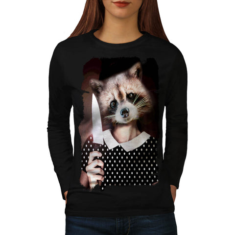 Raccoon Girl Sweet Womens Long Sleeve T-Shirt