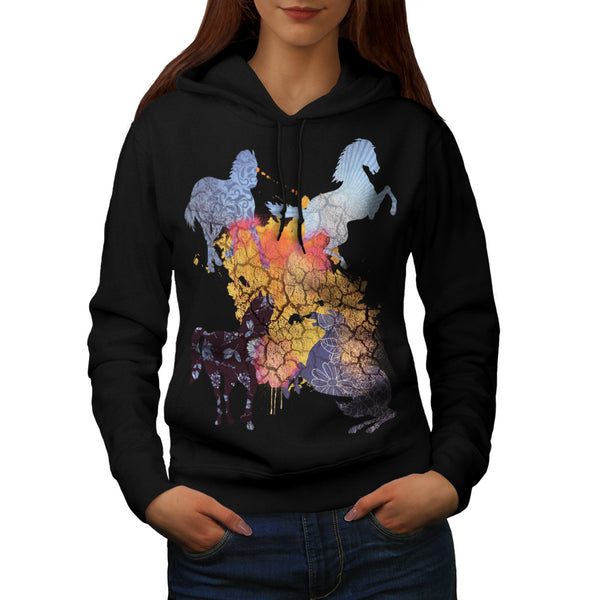 Horse Art Wild Life Womens Hoodie
