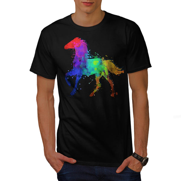 Splash Horse Paint Mens T-Shirt