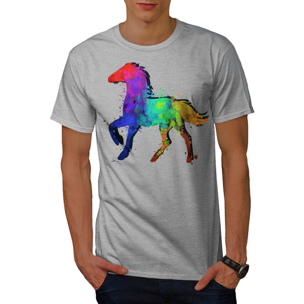 Splash Horse Paint Mens T-Shirt
