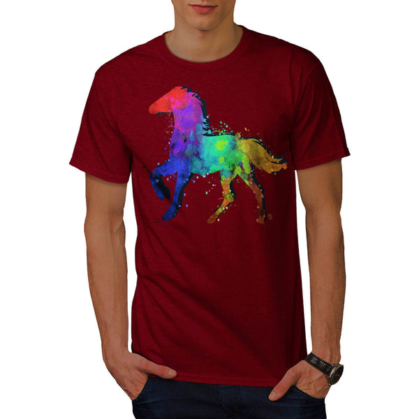 Splash Horse Paint Mens T-Shirt