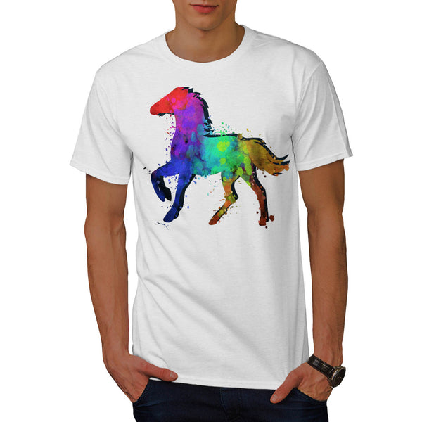 Splash Horse Paint Mens T-Shirt