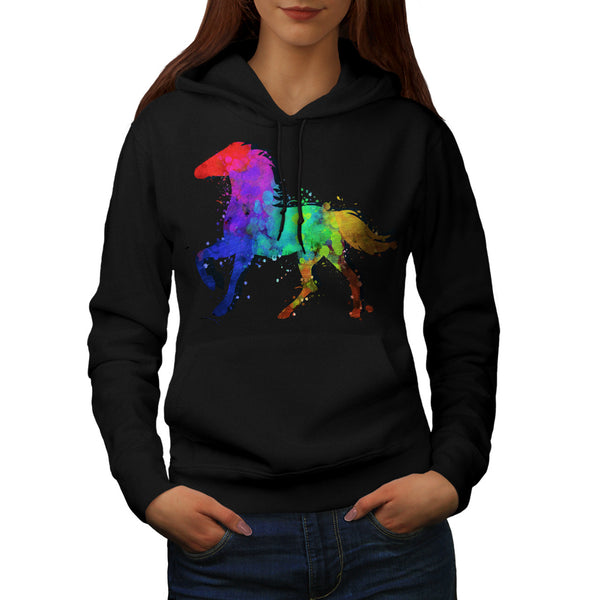 Splash Horse Paint Womens Hoodie