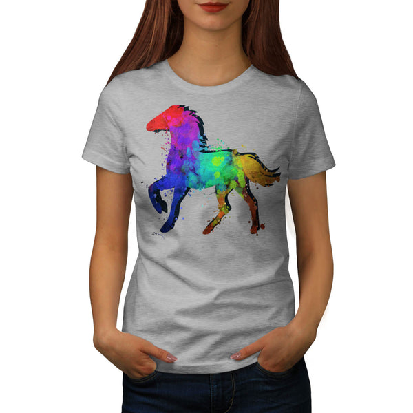 Splash Horse Paint Womens T-Shirt