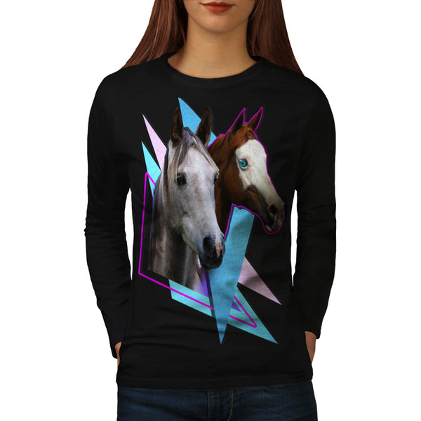 Lovely Horse Couple Womens Long Sleeve T-Shirt