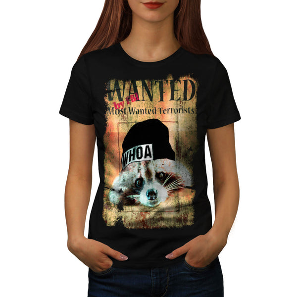 Most Wanted Racoon Womens T-Shirt