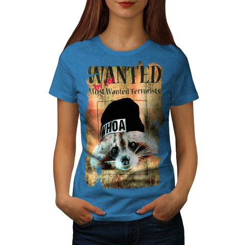 Most Wanted Racoon Womens T-Shirt