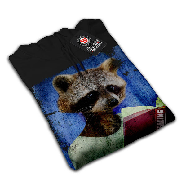 Lady Racoon Book Womens Hoodie