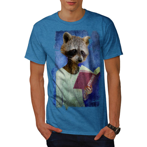 Lady Racoon Book Mens T-Shirt