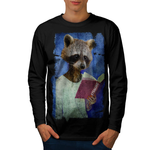 Lady Racoon Book Mens Long Sleeve T-Shirt