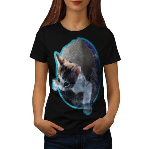 Kitty Earth Shell Womens T-Shirt