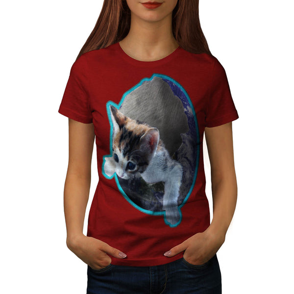 Kitty Earth Shell Womens T-Shirt