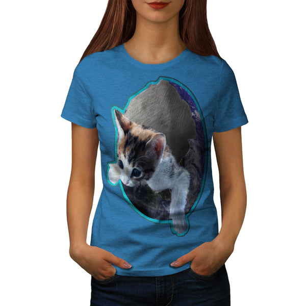 Kitty Earth Shell Womens T-Shirt