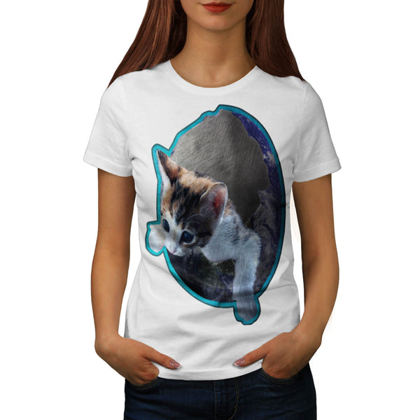 Kitty Earth Shell Womens T-Shirt