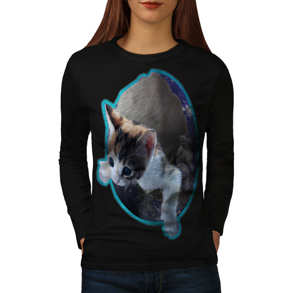 Kitty Earth Shell Womens Long Sleeve T-Shirt