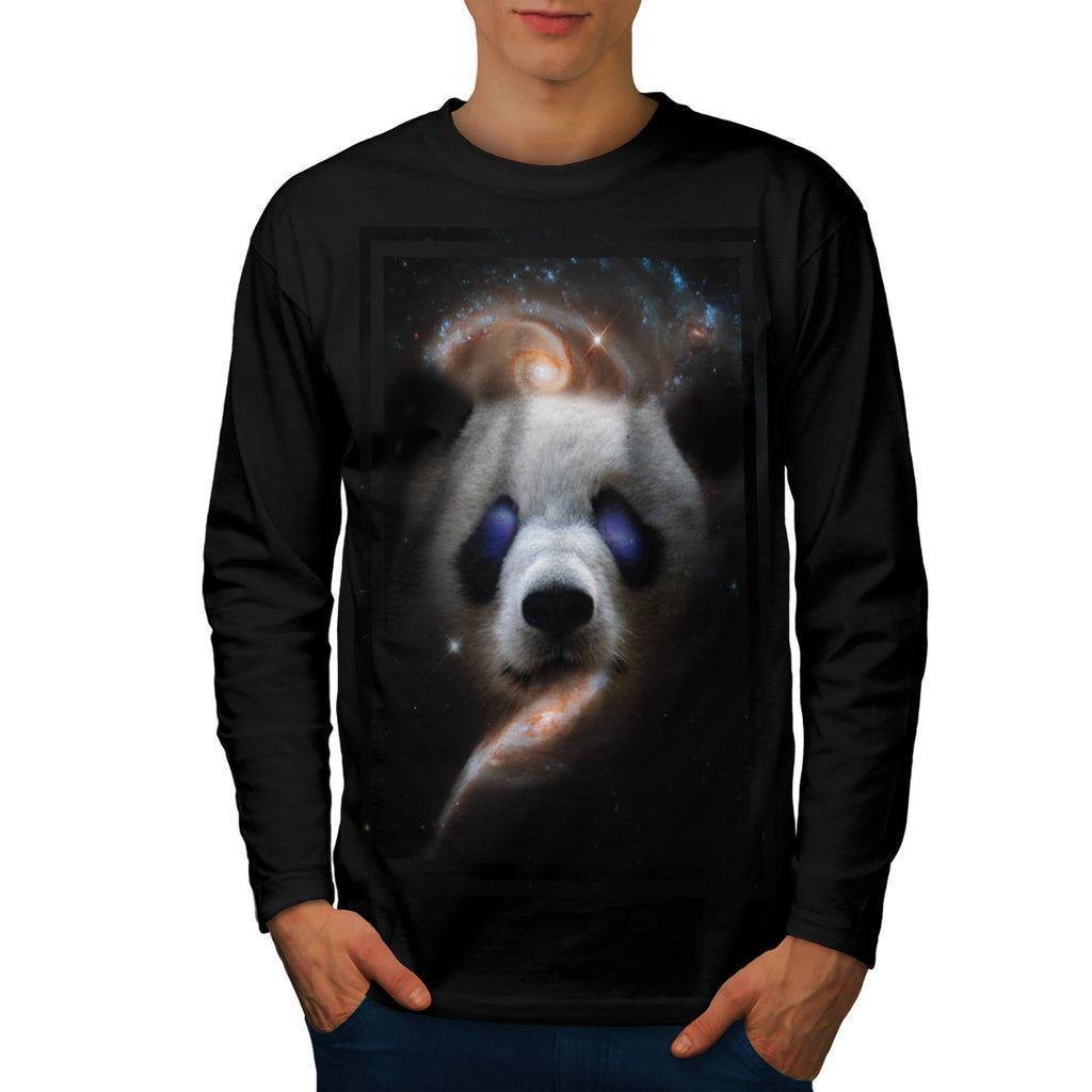 Galaxy Space Panda Mens Long Sleeve T-Shirt