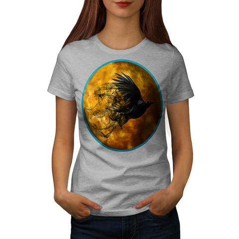 Fly Crow Planet Sun Womens T-Shirt