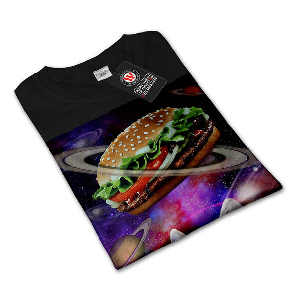Space Burger Cat Fun Mens Long Sleeve T-Shirt