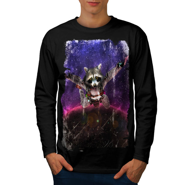 Space Racoon Animal Mens Long Sleeve T-Shirt