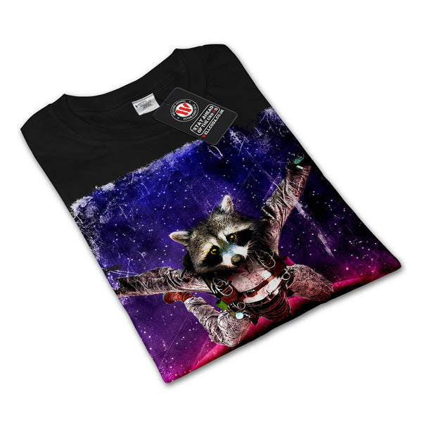 Space Racoon Animal Womens Long Sleeve T-Shirt