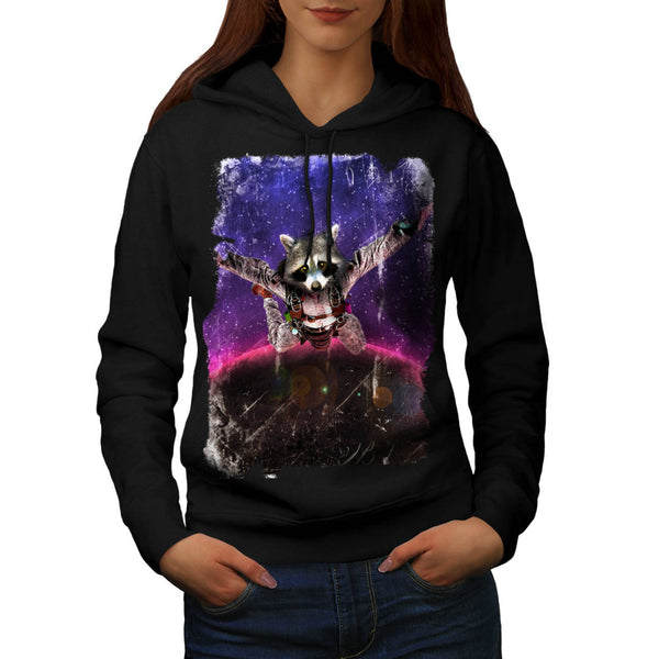 Space Racoon Animal Womens Hoodie