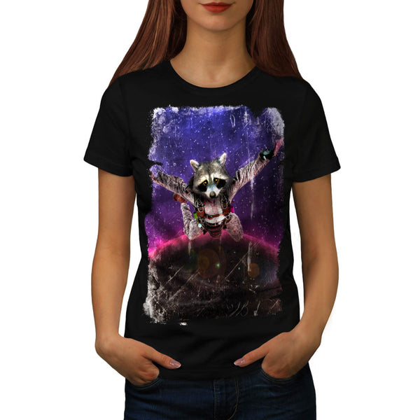 Space Racoon Animal Womens T-Shirt