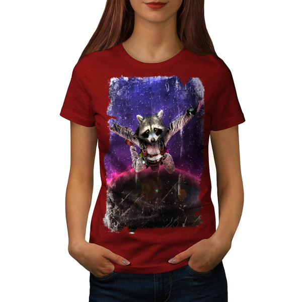 Space Racoon Animal Womens T-Shirt