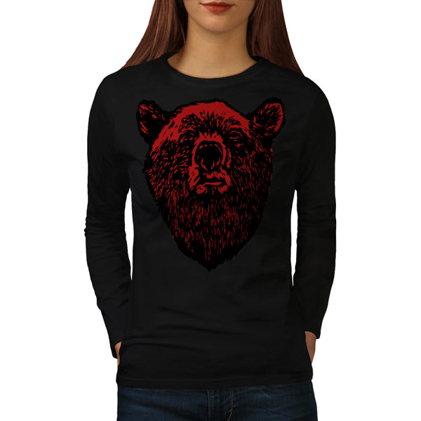 Torn Bear Animal Zoo Womens Long Sleeve T-Shirt