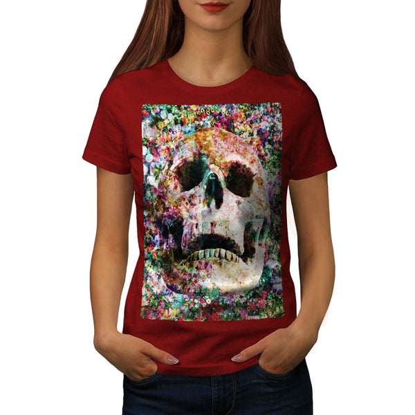 Skull Biker Tattoo Womens T-Shirt