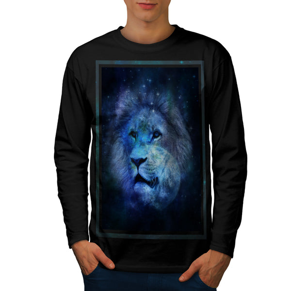 Space Lion Fantasy Mens Long Sleeve T-Shirt