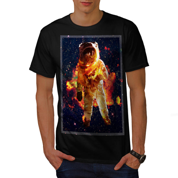 Astronaut On Fire Mens T-Shirt