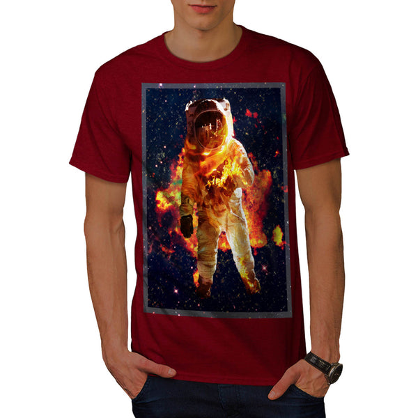 Astronaut On Fire Mens T-Shirt