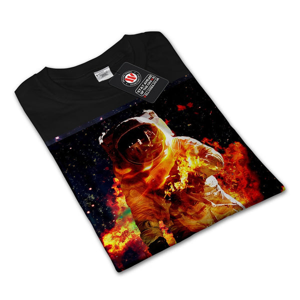 Astronaut On Fire Womens Long Sleeve T-Shirt