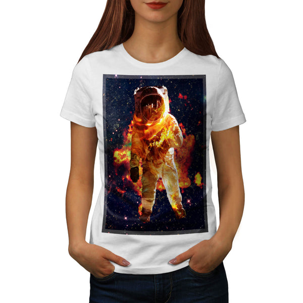 Astronaut On Fire Womens T-Shirt