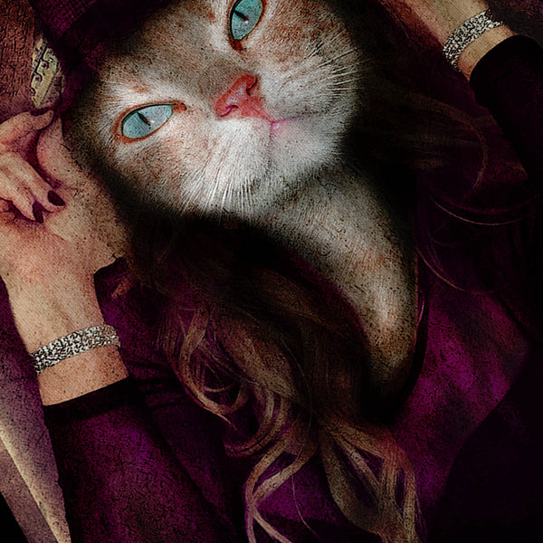 Stylish Lady Cat Mens T-Shirt
