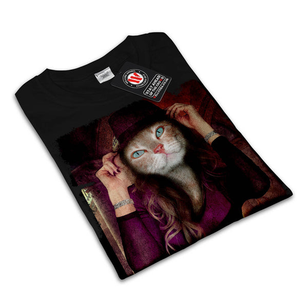 Stylish Lady Cat Mens T-Shirt