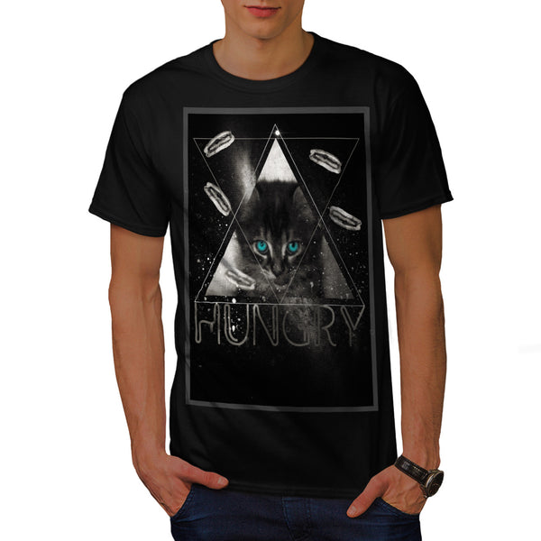 Hungry Kitten Cat Mens T-Shirt