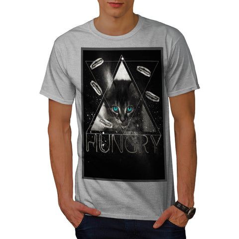 Hungry Kitten Cat Mens T-Shirt