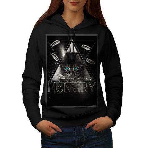 Hungry Kitten Cat Womens Hoodie