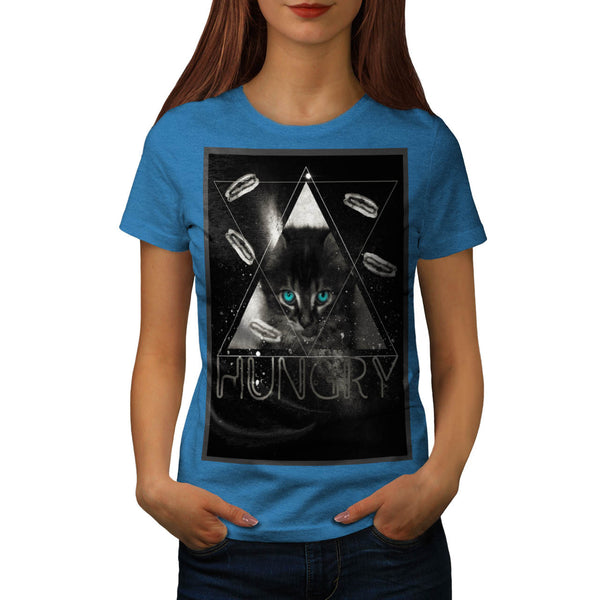 Hungry Kitten Cat Womens T-Shirt